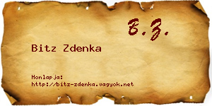 Bitz Zdenka névjegykártya